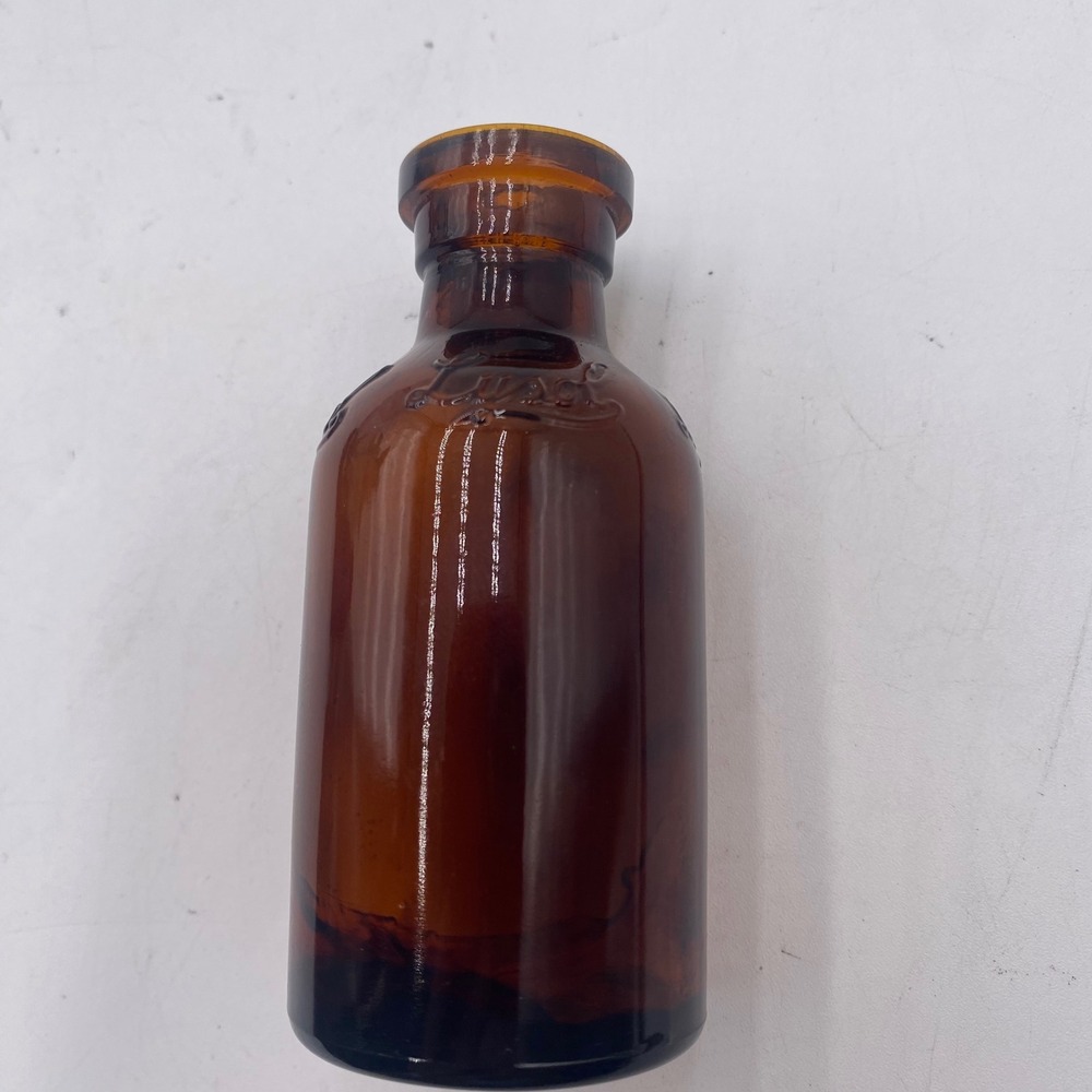 Lysol Vintage Amber Glass Apothecary Bottle Brown Cork USA Bloomfield NJ small